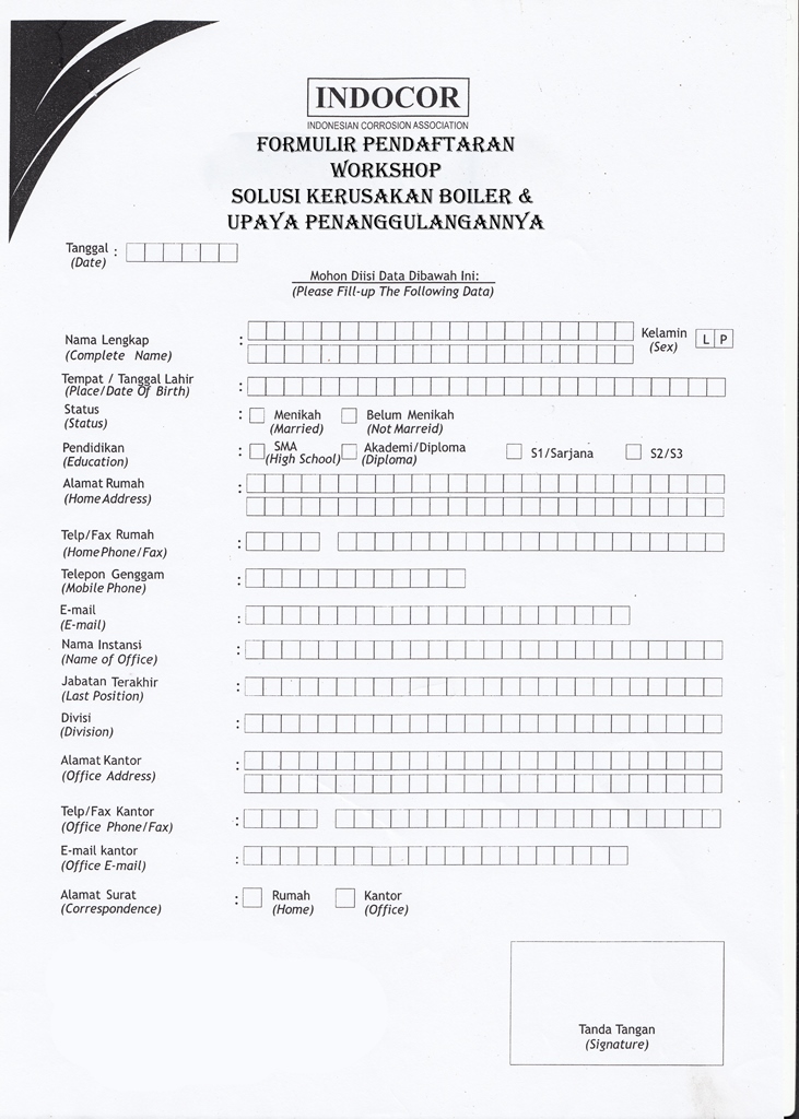 Formulir pendaftaran Workshop